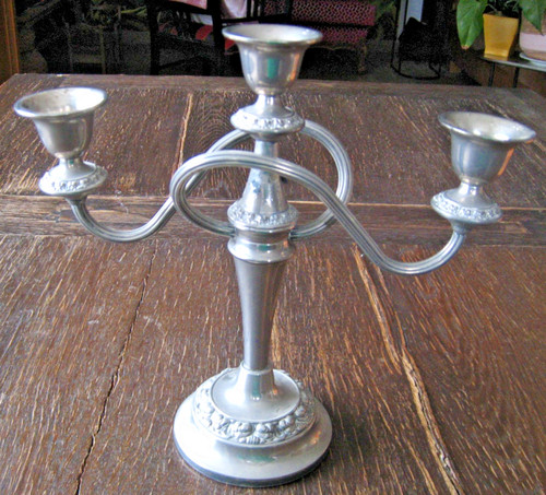 3arm kandelaber silber - kandelaber,